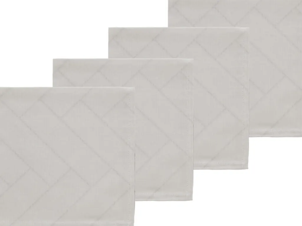 Södahl Servietter > Tiles Light Stofservietter 4 stk. 45x45 cm, Light Grey