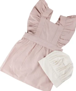 Clearance Børneforklæde m. Kokkehue, Dusty Pink/Classic White Børn Køkken- Og Rolleleg|Øvrige Børnetekstiler
