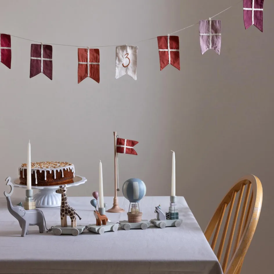 Clearance Sebra Fødselsdagsflagranke 160 cm, Rød