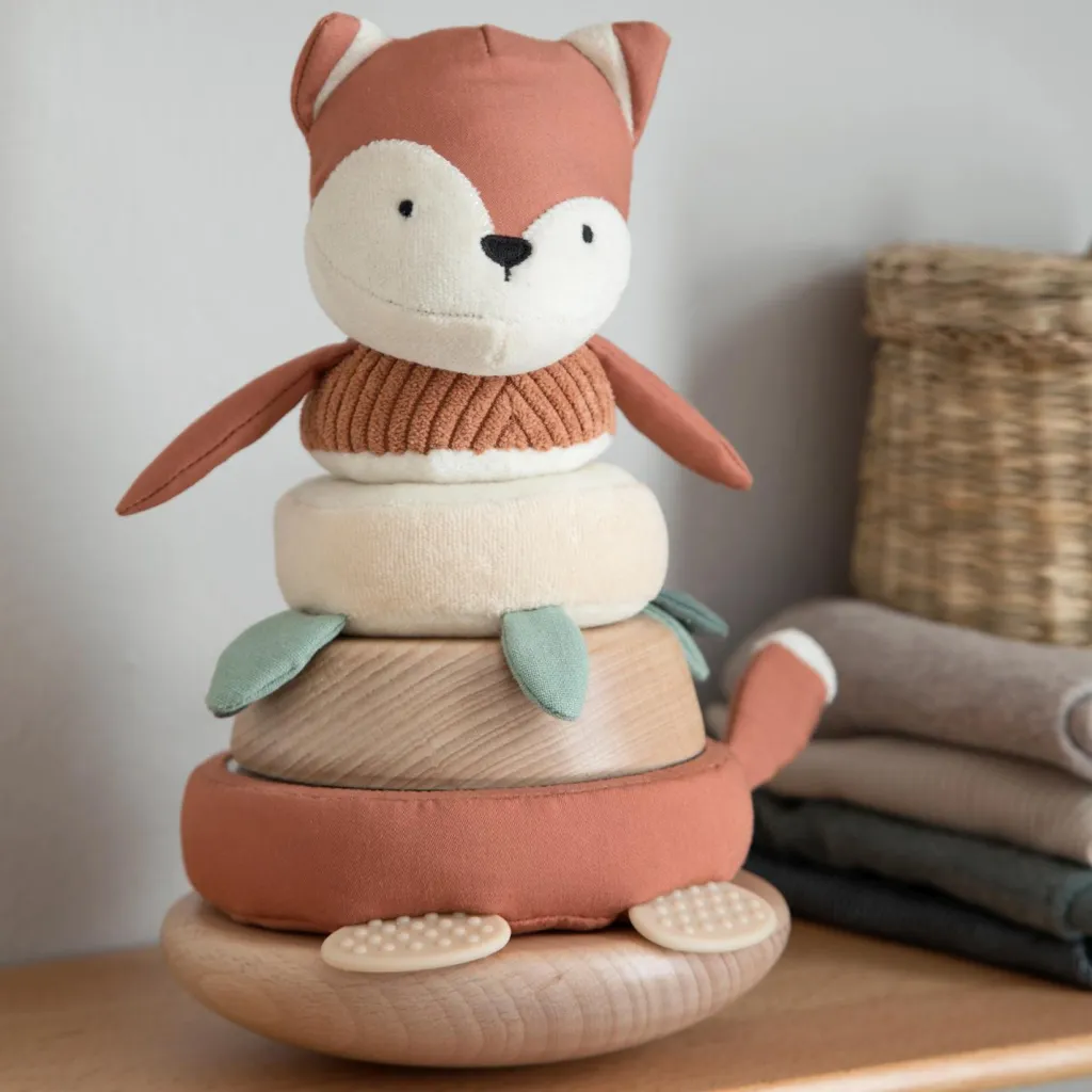 Børn Sebra Baby- Og Småbørnslegetøj > Sparky Tumling- og Stabelræv 27 cm, Fox Tail red