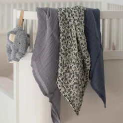 Clearance Sebra Stofble 3 stk. 75x75 cm, Blue Olive/Forest Lake Blue