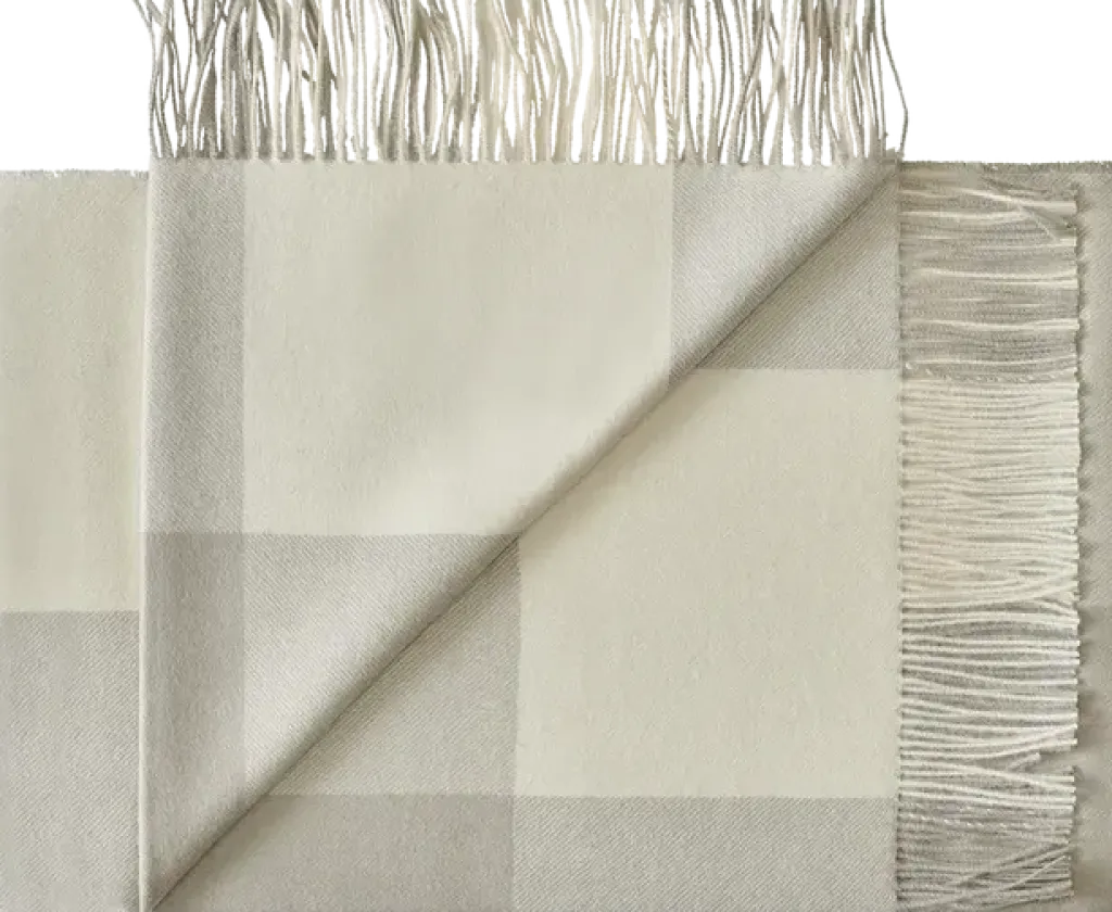 Clearance Santa Fe Plaid 130x200 cm, Limestone Uderum|Plaider Og Tæpper
