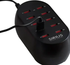 Sirius Opladere > Decopower Oplader m. 10 Stationer, Sort