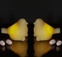 Discount Erica Lysdekoration Spurv LED 2 stk. H6,7 cm, Pale Yellow Stearinlys|Led Stearinlys