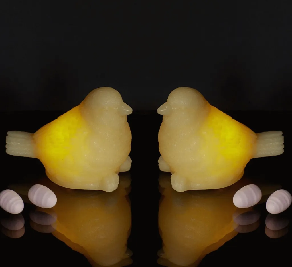Discount Erica Lysdekoration Spurv LED 2 stk. H6,7 cm, Pale Yellow Stearinlys|Led Stearinlys