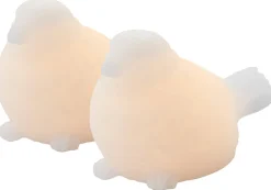 Sale Erica Lysdekoration Spurv 2 stk. H6,7 cm, Hvid Stearinlys|Led Stearinlys