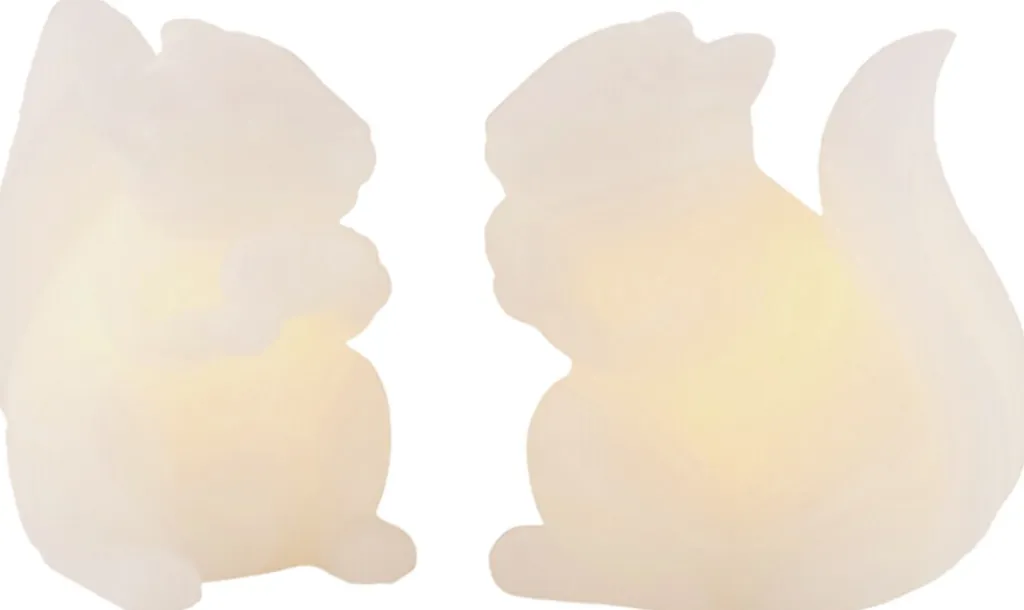 Sirius Stearinlys|Led Stearinlys > Evelyn Lysdekoration Egern 2 stk. H9 cm, Hvid