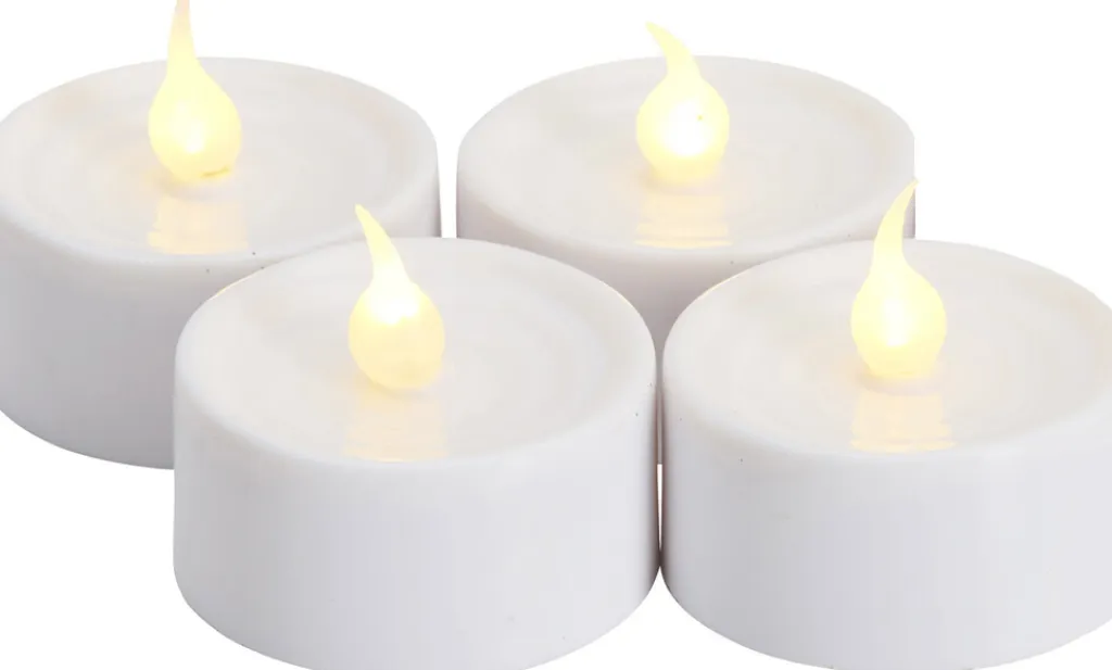Lone Fyrfadslys 4 stk. Ø3,5 cm, Hvid Stearinlys|Led Stearinlys