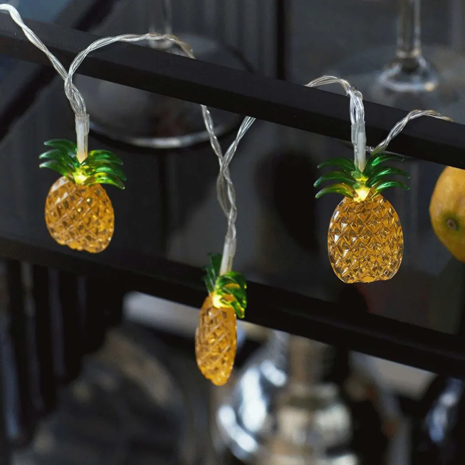 Sirius Lulu Lyskæde Ananas 10 LED 1,35 m, Gul/Grøn