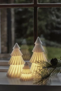 Hot Olivia Lysdekoration Juletræ LED 2 stk. H8 cm, Klar Stearinlys|Led Stearinlys