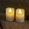 Sirius Stearinlys|Led Stearinlys > Sara Bloklys LED 2 stk. H6,5 cm, Hvid