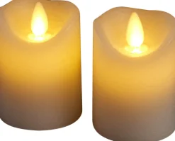 Sirius Stearinlys|Led Stearinlys > Sara Bloklys LED 2 stk. H6,5 cm, Hvid