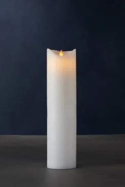 Discount Sara Exclusive Bloklys LED Ø7,5 cm/H30 cm, Hvid Stearinlys|Led Stearinlys