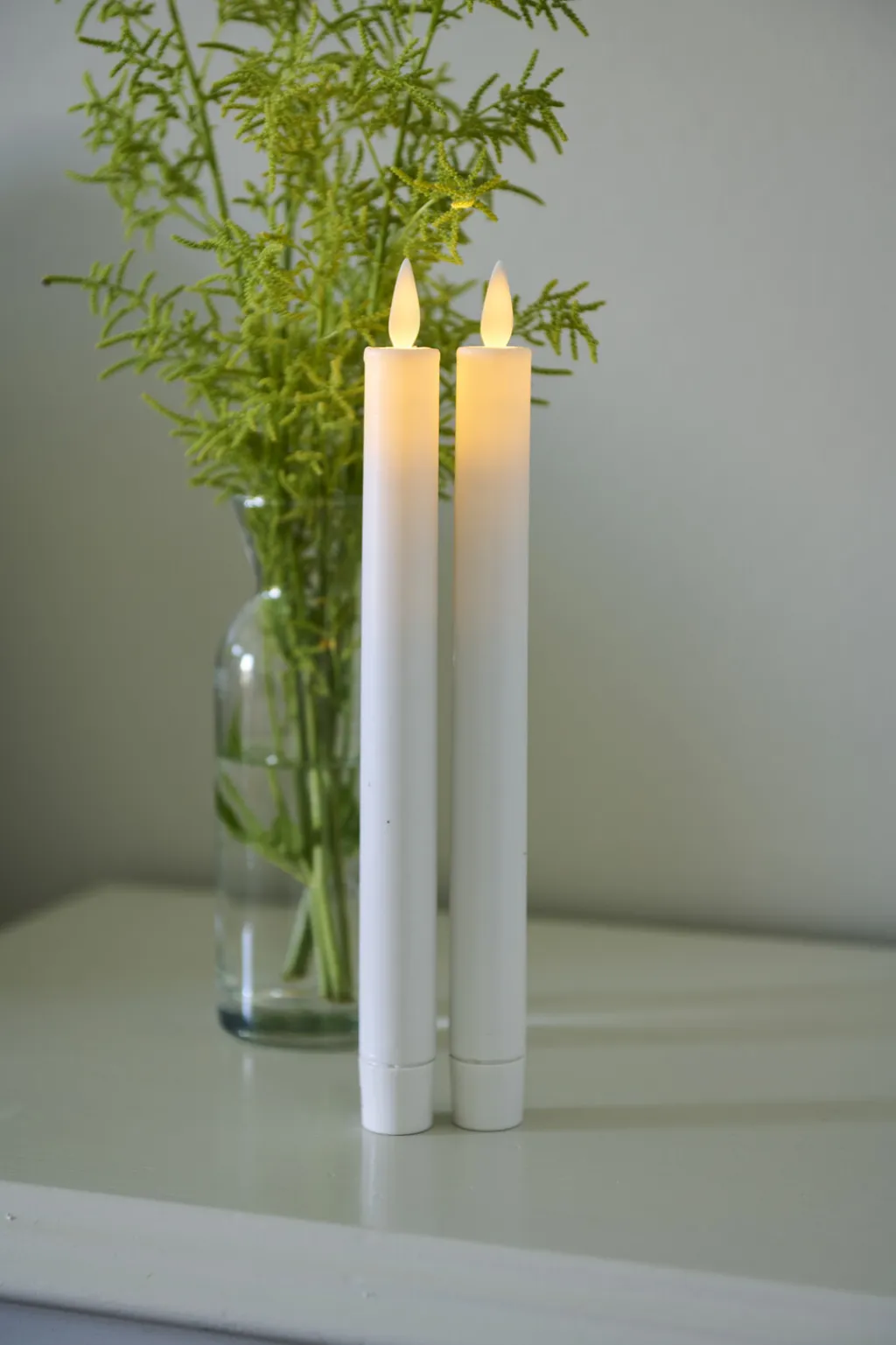 Sirius Stearinlys|Led Stearinlys > Sara Kronelys LED Genopladelig 2 stk. 25 cm, Hvid