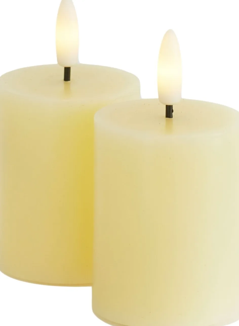 Clearance Sirius Sille Bloklys LED 2 stk. Ø5/H6,5 cm, Pale Yellow