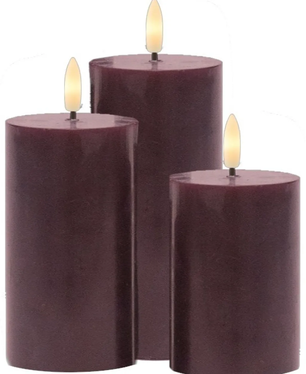 Sirius Stearinlys|Led Stearinlys > Sille Bloklys LED Genopladelig , Bordeaux