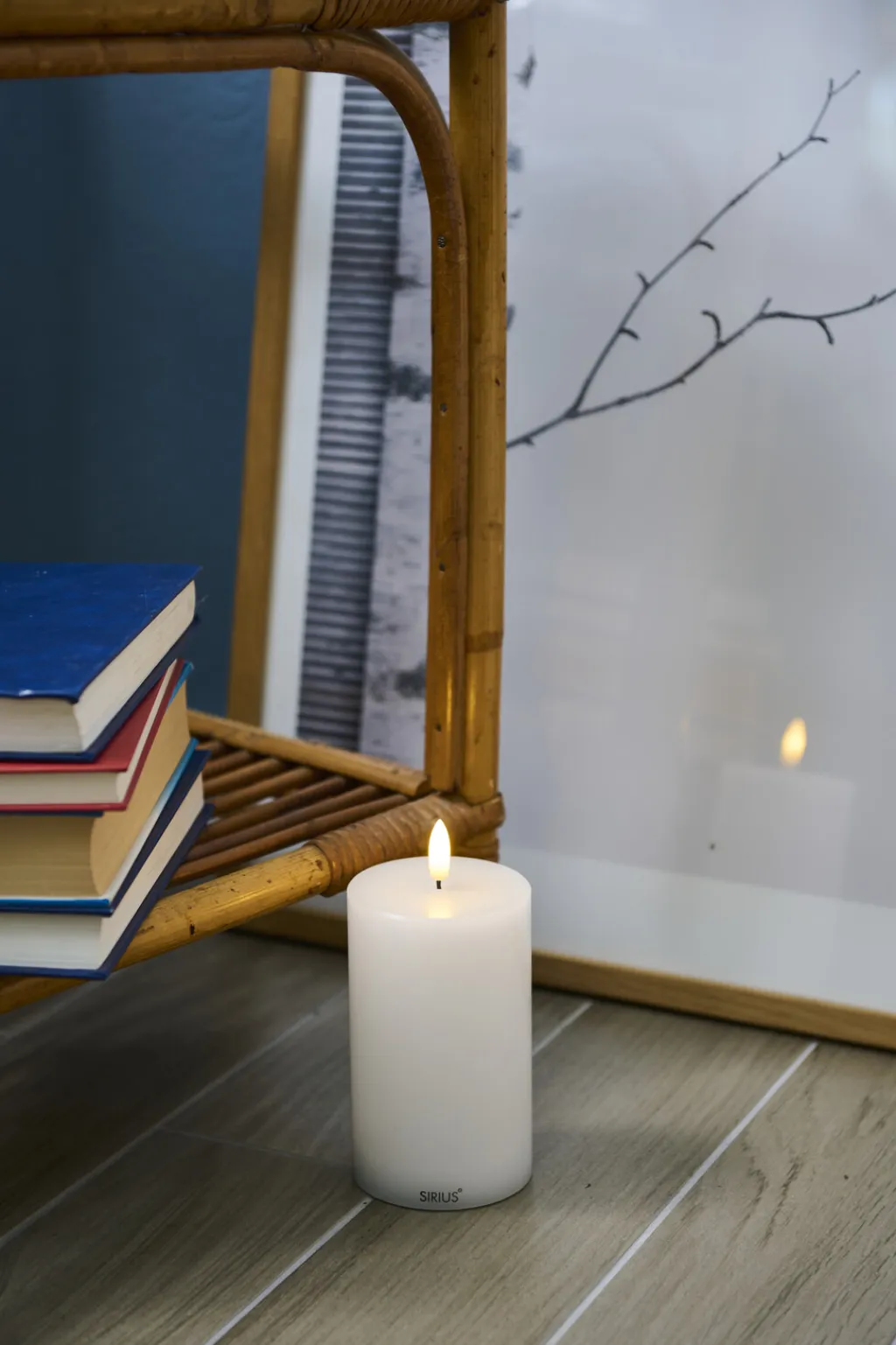 Clearance Sille Bloklys LED Genopladelig H, Hvid Stearinlys|Led Stearinlys