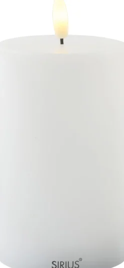 Clearance Sille Bloklys LED Genopladelig H, Hvid Stearinlys|Led Stearinlys