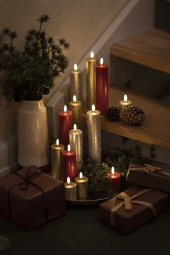 Sirius Stearinlys|Led Stearinlys > Sille Bloklys LED H20 cm, Rød