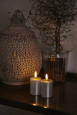 Hot Sille Bloklys Mini LED 2 stk. H7 cm, Stearinlys|Led Stearinlys