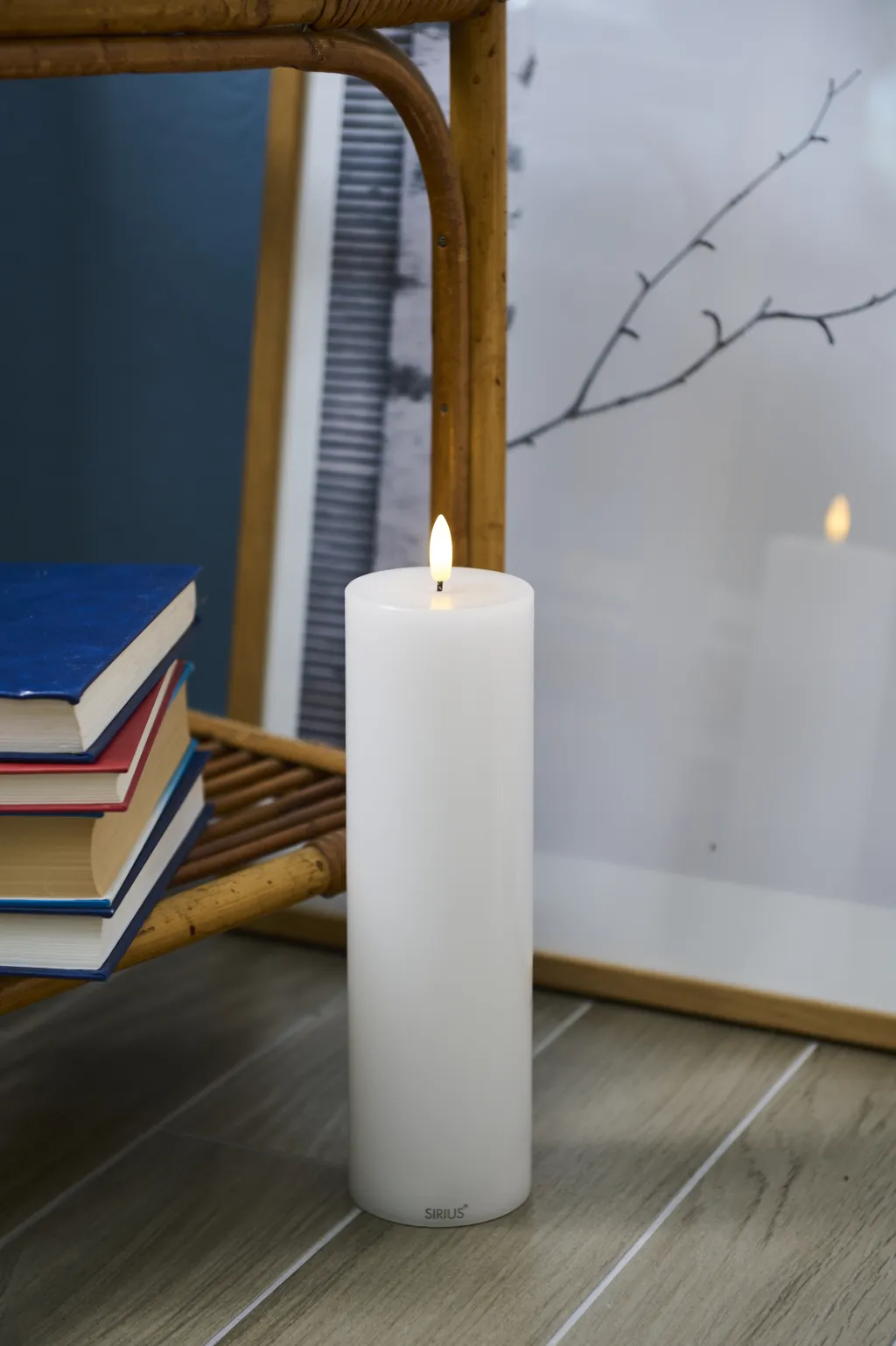 Sirius Stearinlys|Led Stearinlys > Sille Exclusive Bloklys LED Ø7,5 cm/H25 cm, Hvid