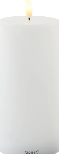 Sirius Stearinlys|Led Stearinlys > Sille Exclusive Bloklys LED Ø7,5 cm/H15 cm, Hvid