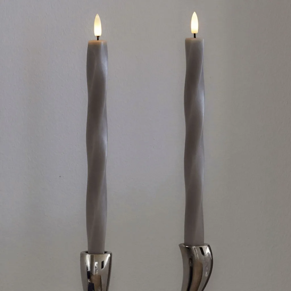 Online Sille Nordic Sculpture Kronelys Twist LED 2 stk. Ø2,4/H26 cm, Stearinlys|Led Stearinlys
