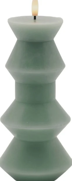 Sille Nordic Sculpture Bloklys Geometri LED Ø9,2/H20,3 cm, Stearinlys|Led Stearinlys