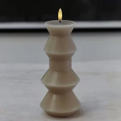 Online Sille Nordic Sculpture Bloklys Geometri LED ?9,2/H20,3 cm, Stearinlys|Led Stearinlys