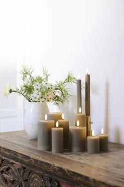 New Smilla Genopladeligt Bloklys LED 2 stk. H6,5 cm, Stearinlys|Led Stearinlys