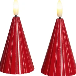 Discount Sirius Laura Lysdekoration Juletræ LED 2 stk. H8 cm, Rød