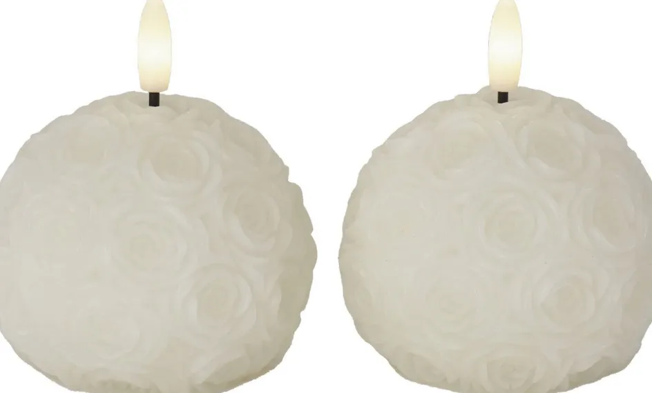 Online Sirius Rosalina Kuglelys LED 2 stk. ?8,3/H7 cm, Creme