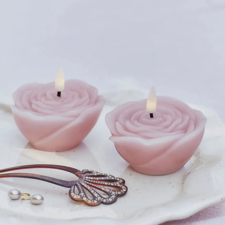 Clearance Sirius Rosita Fyrfadslys LED 2 stk. ?8/H4 cm, Pink