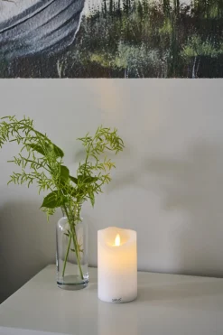 Clearance Sara Bloklys LED Genopladelig H, Hvid Stearinlys|Led Stearinlys
