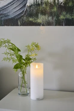 Clearance Sara Bloklys LED Genopladelig Ø7,5 cm/H20 cm, Hvid Stearinlys|Led Stearinlys