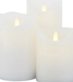 New Sirius Sara Bloklys LED Genopladelig 3 stk. Ø7,5 cm, Hvid