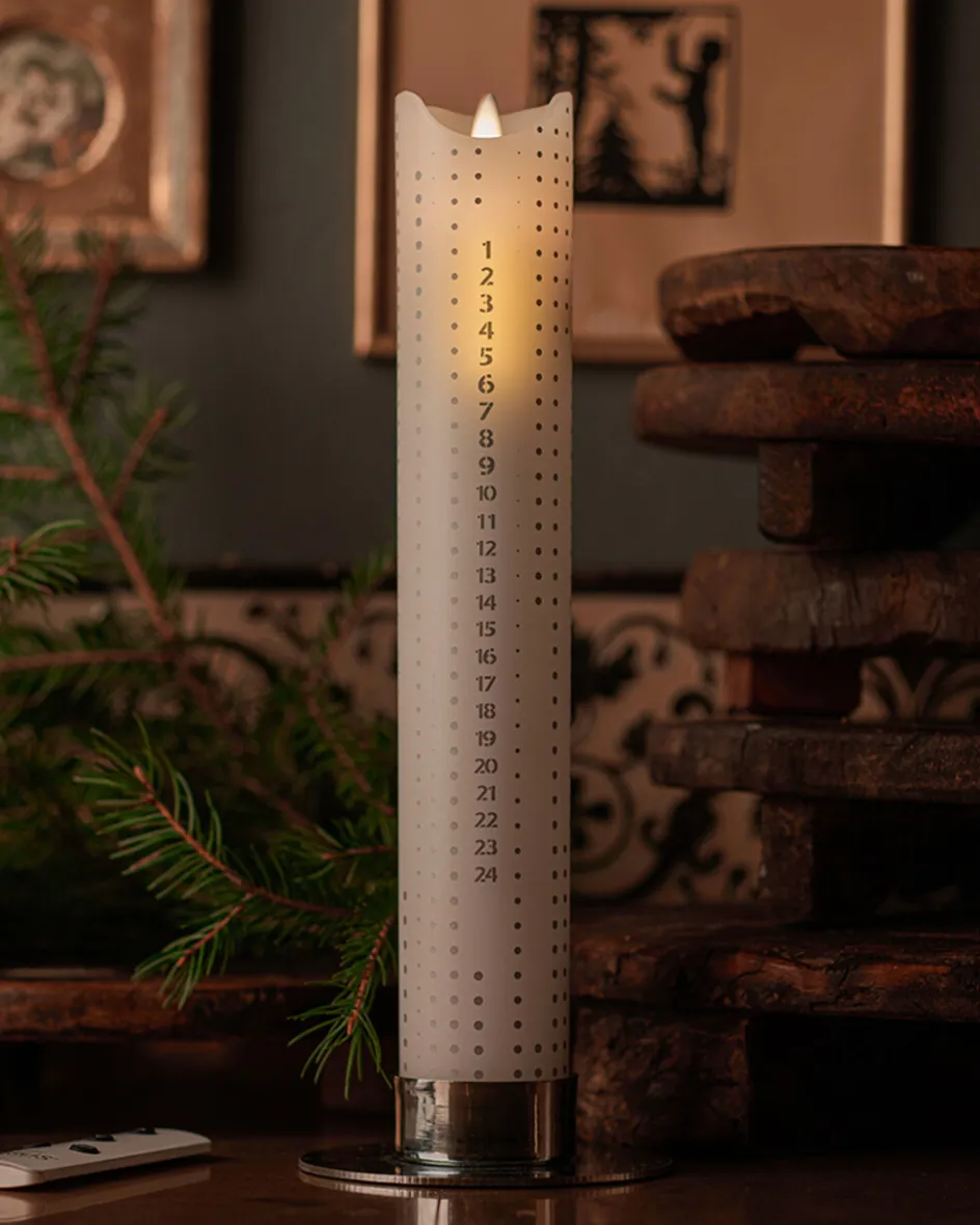 Best Sirius Sara Kalenderlys LED Ø5 cm, Sølv Dots
