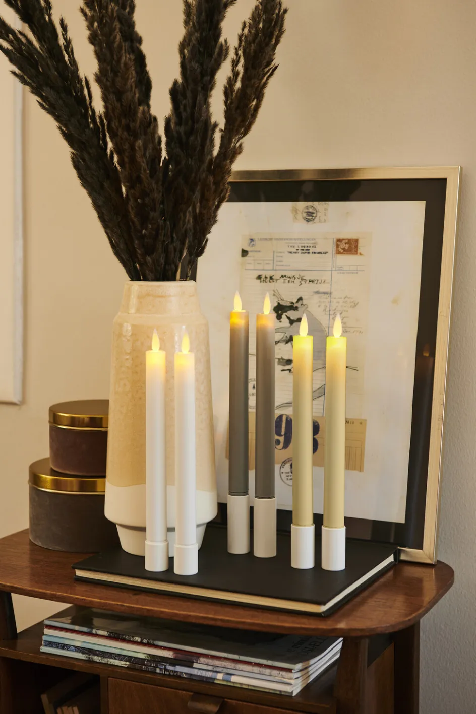 Clearance Sirius Sara Kronelys LED 2 stk. 25 cm, Hvid
