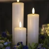 Online Sille Bloklys Genopladelig LED H15 cm, Hvid Stearinlys|Led Stearinlys