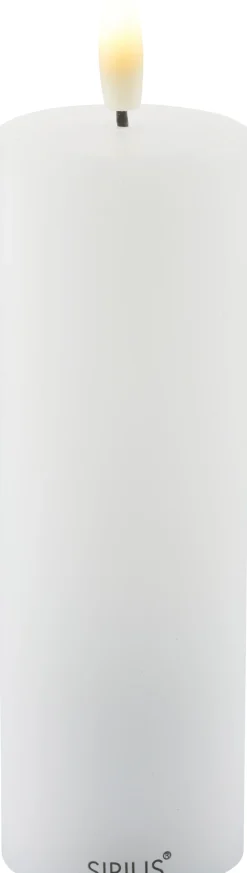 Online Sille Bloklys Genopladelig LED H15 cm, Hvid Stearinlys|Led Stearinlys
