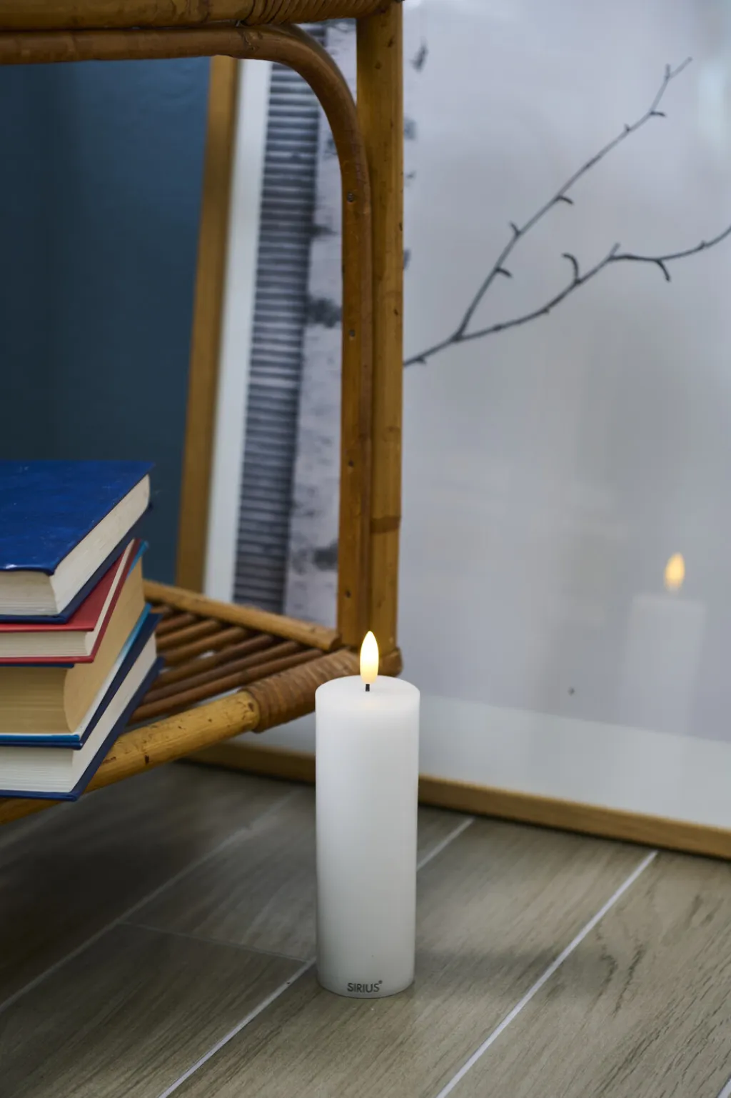 Online Sille Bloklys Genopladelig LED H15 cm, Hvid Stearinlys|Led Stearinlys
