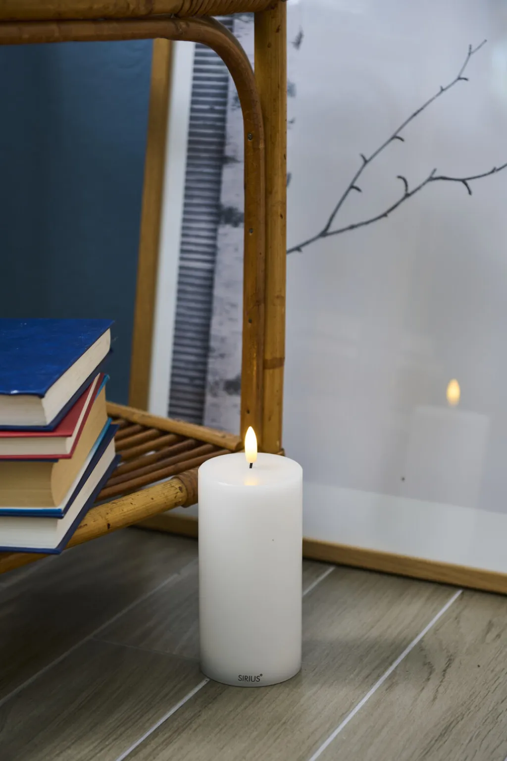 Hot Sille Bloklys LED Genopladelig H, Hvid Stearinlys|Led Stearinlys