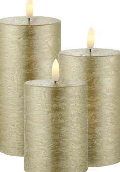 Outlet Sirius Sille Bloklys LED 3 stk. ?7,5 cm, Guld