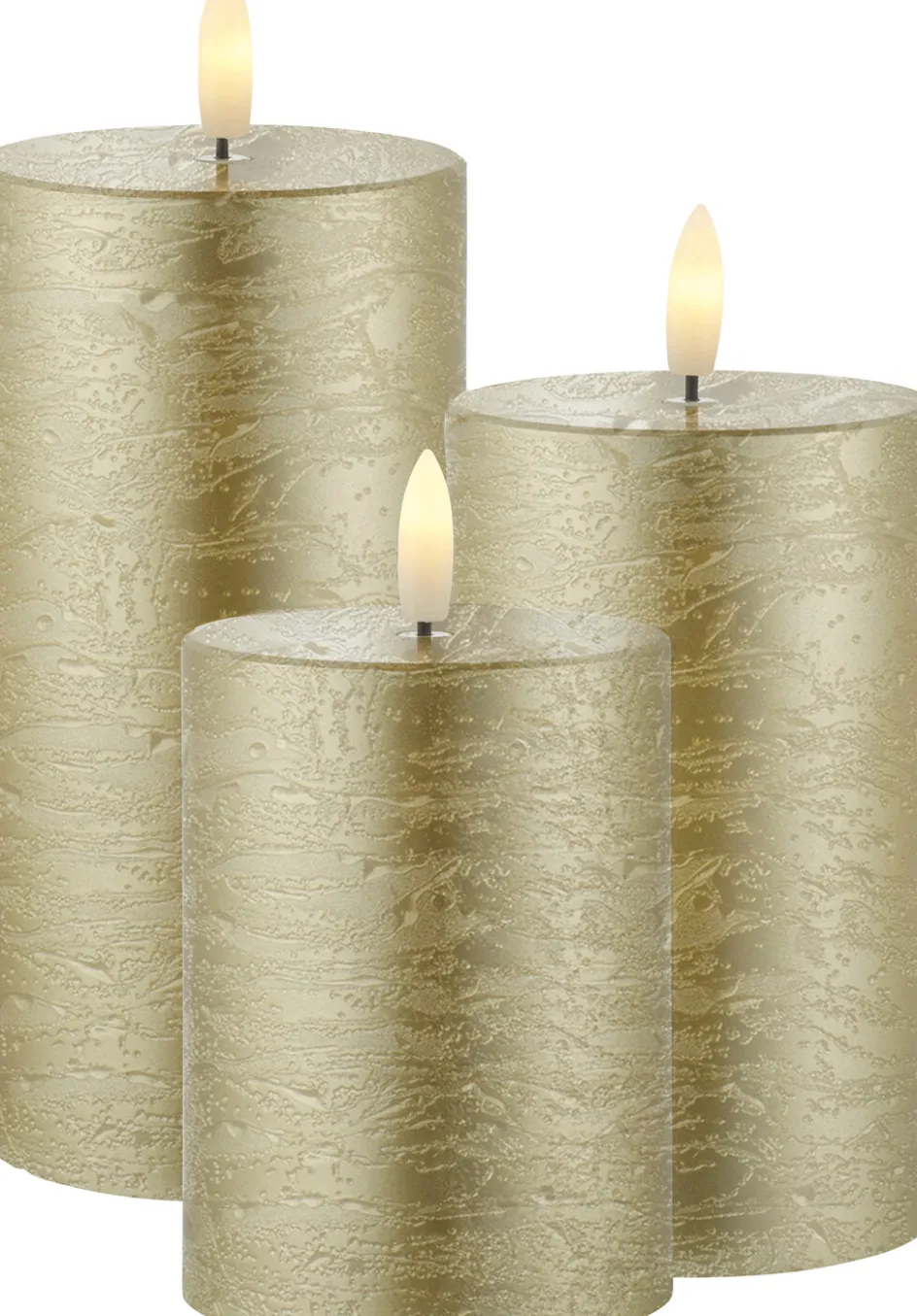 Outlet Sirius Sille Bloklys LED 3 stk. ?7,5 cm, Guld
