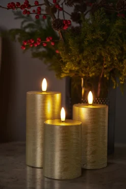 Outlet Sirius Sille Bloklys LED 3 stk. ?7,5 cm, Guld