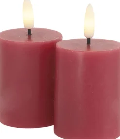 Hot Sirius Sille Bloklys LED 2 stk. Ø5/H6,5 cm, Rose Plum
