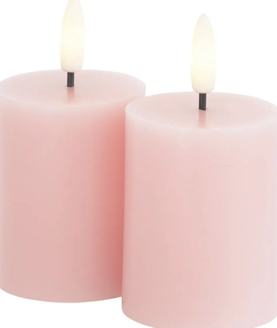 Best Sirius Sille Bloklys LED 2 stk. Ø5/H6,5 cm, Light Pink