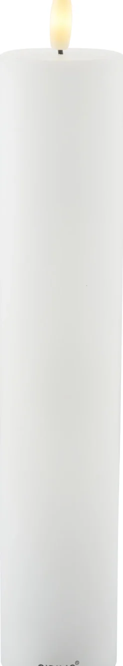 Sirius Stearinlys|Led Stearinlys > Sille Exclusive Bloklys LED Ø5 cm/H25 cm, Hvid