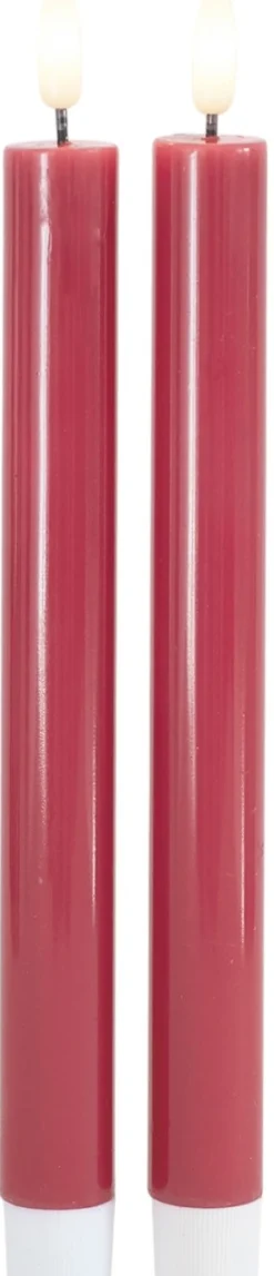 Clearance Sille Kronelys LED 2 stk. ?2/H25 cm, Stearinlys|Led Stearinlys