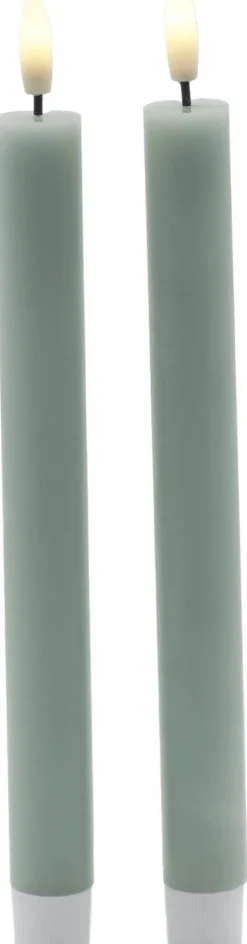 Discount Sirius Sille Kronelys LED 2 stk. Ø2/H25 cm, Sandgrøn